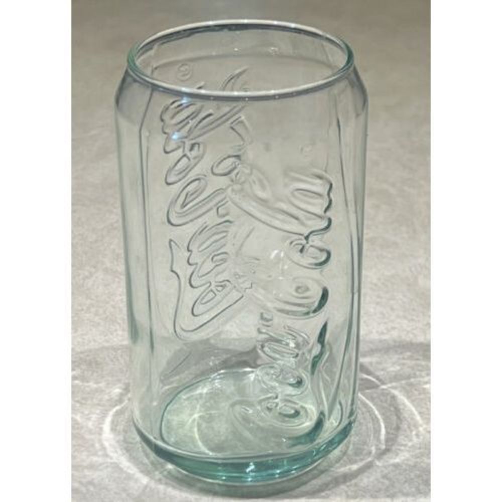 Vintage Coca-Cola Coke Embossed Can Shaped Glass Single Replacement 5" Green